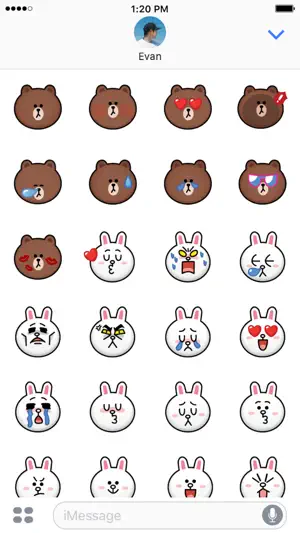 布朗熊和可妮兔 Emoji贴纸 - LINE FRIENDS
